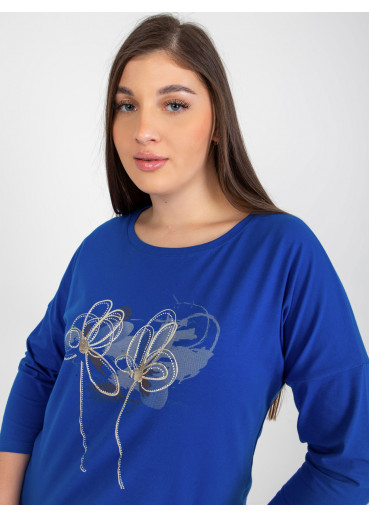 Modré tričko s potlačou