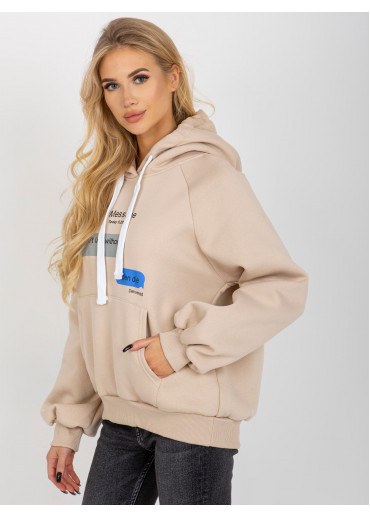 Béžovo hnedá mikina s kapucňou