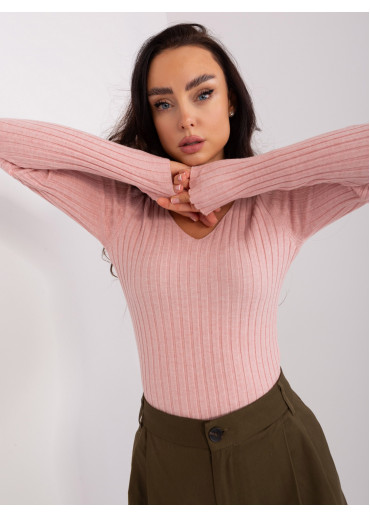 Púdrovo ružové tričko s dlhým rukávom