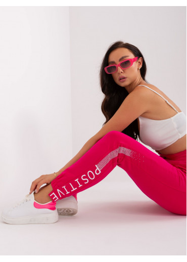 Fuchsiovo ružové tepláky s lampasom