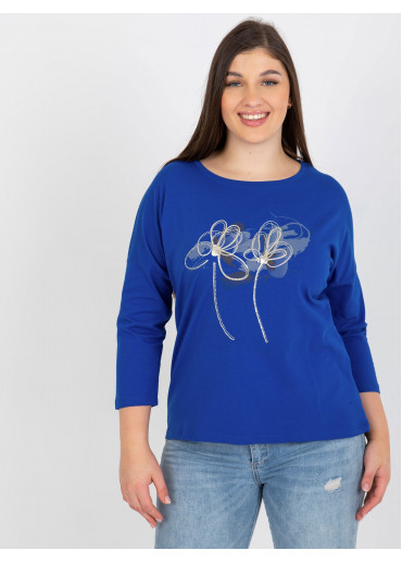 Modré tričko s potlačou