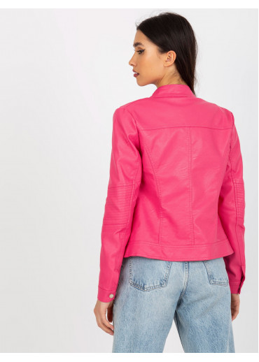 Tmavopúdrovo ružová koženková bunda