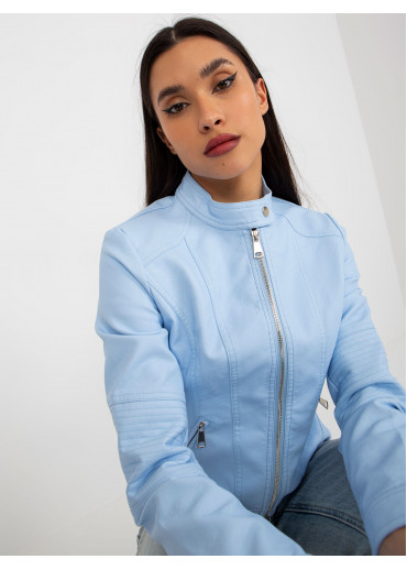 Svetlomodrá koženková bunda