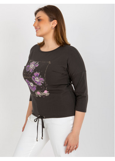 Tmavosivé tričko s potlačou