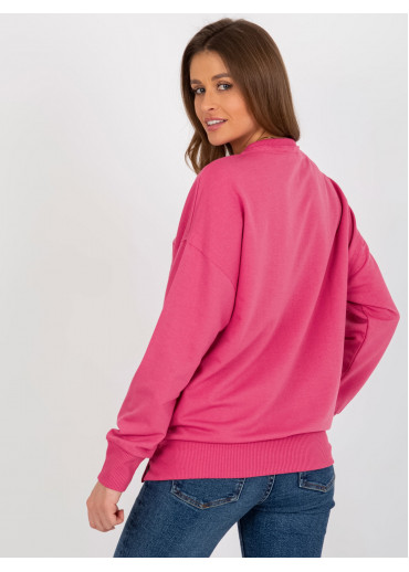 Fuchsiovo ružová basic mikina