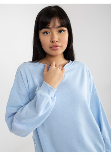 Svetlomodrá predĺžená mikina