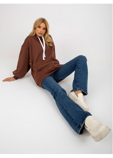 Hnedá predĺžená mikina