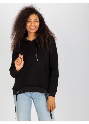 Čierna mikina s kapucňou