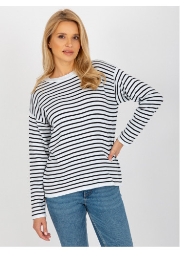 Čierny pruhovaný pulóver