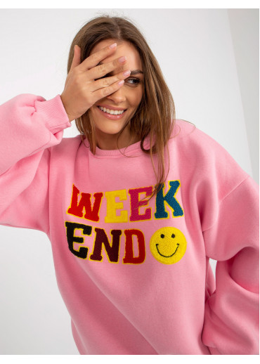 Ružová basic mikina