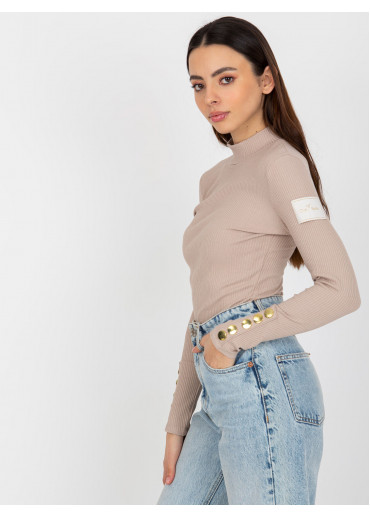 Béžovo hnedý úpletový polorolák