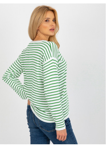 Neónovo zelený pruhovaný pulóver