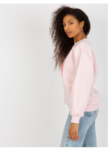 Púdrovo ružová mikina s potlačou