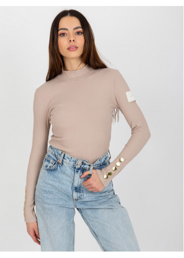 Béžovo hnedý úpletový polorolák