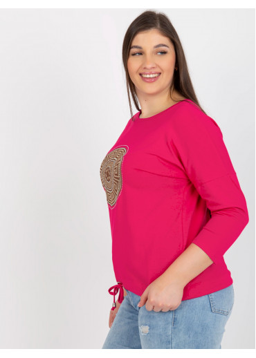 Fuchsiovo ružové tričko s potlačou