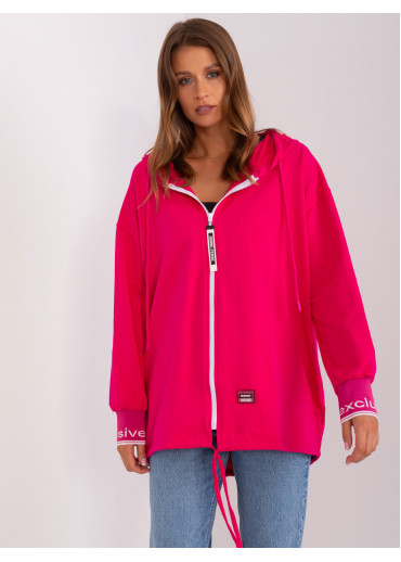 Fuchsiovo ružová mikina s kapucňou