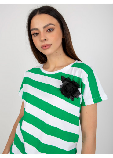 Neónovo zelené tričko pruhy