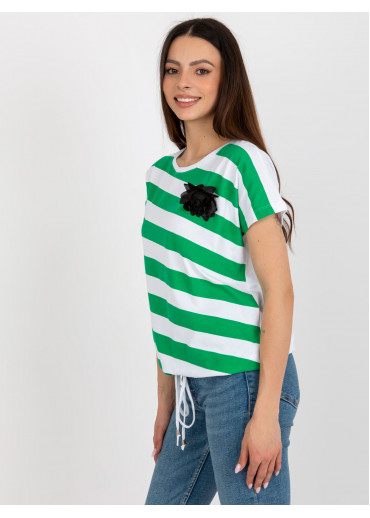 Neónovo zelené tričko pruhy