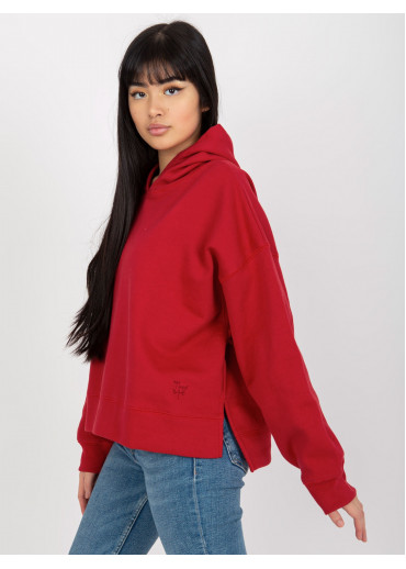 Červená mikina s kapucňou