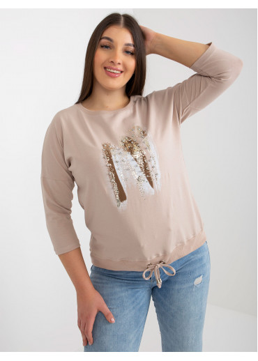 Béžovo hnedé tričko s potlačou
