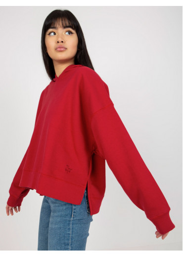 Červená mikina s kapucňou
