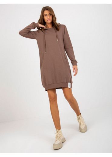 Hnedá mikinová tunika