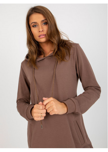 Hnedá mikinová tunika