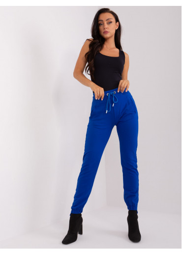 Kobaltovo modré tepláky s lampasom