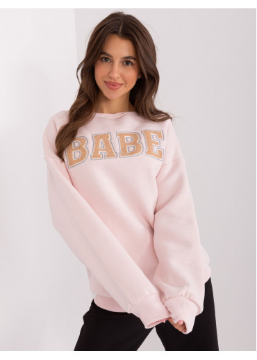 Púdrovo ružová mikina s nápisom