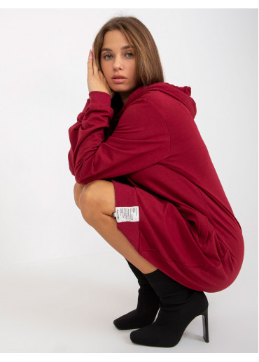 Bordovo červená mikinová tunika