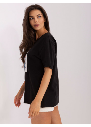 Čierne basic tričko s potlačou