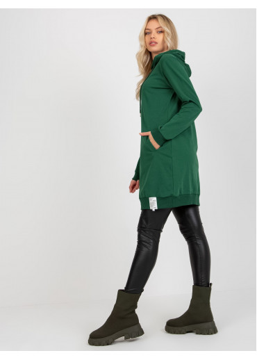 Tmavozelená mikinová tunika