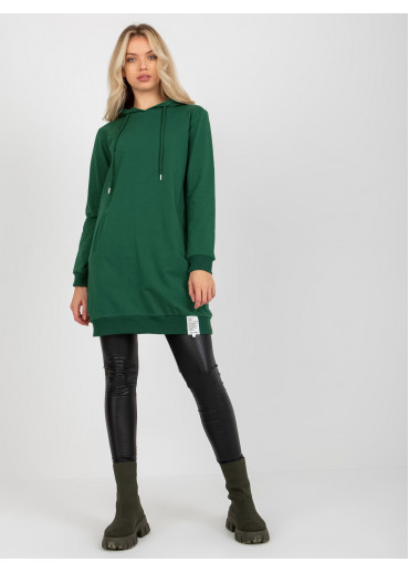 Tmavozelená mikinová tunika