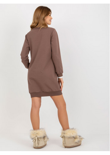 Hnedá mikinová tunika