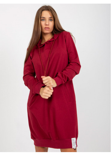 Bordovo červená mikinová tunika