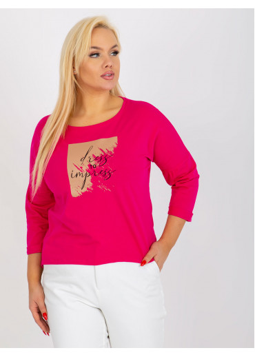Fuchsiovo ružové tričko s potlačou