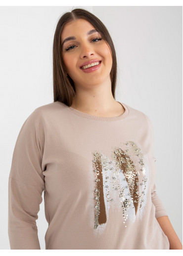 Béžovo hnedé tričko s potlačou