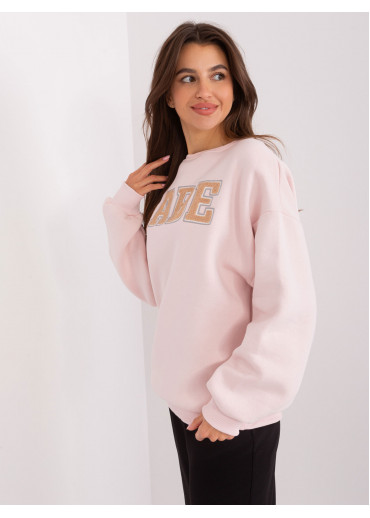 Púdrovo ružová mikina s nápisom