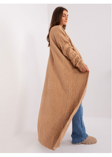 Kapučínovo hnedý dlhý kardigán