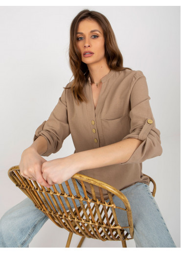 Béžovo hnedá košeľa