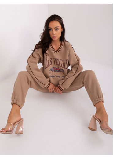 Béžovo hnedá tepláková súprava