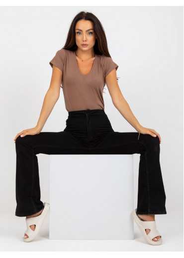 Béžovo hnedé basic tričko