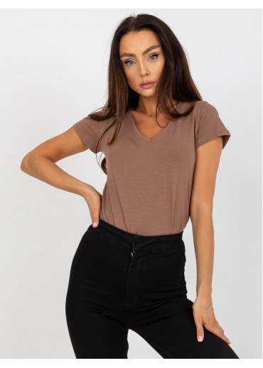Béžovo hnedé basic tričko