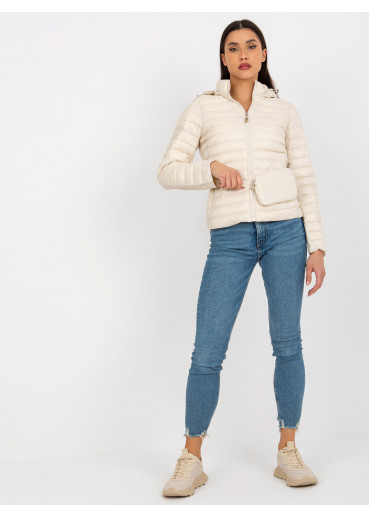 Béžovo hnedá prešívaná bunda