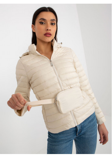 Béžovo hnedá prešívaná bunda