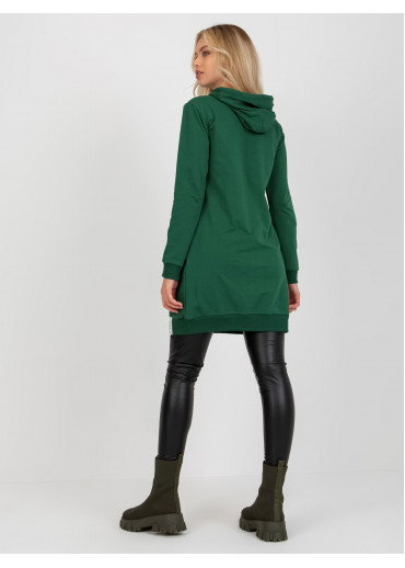 Tmavozelená mikinová tunika