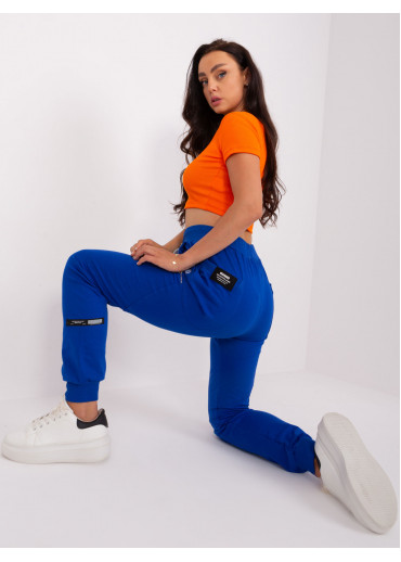 Kobaltovo modré dámske tepláky