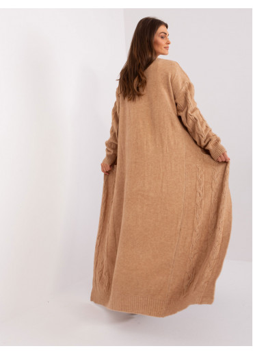 Kapučínovo hnedý dlhý kardigán