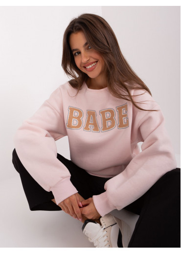 Púdrovo ružová mikina s nápisom