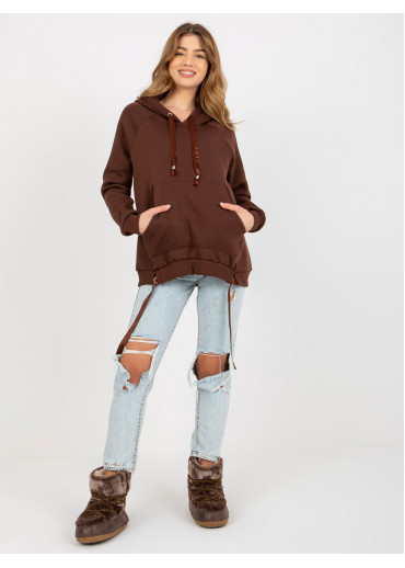 Hnedá mikina s kapucňou